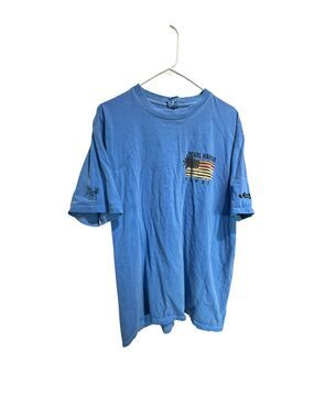 Crazy Shirts Hawaii Pearl Harbor WWII T Shirt Jeep Men's Large Blue Tie Dye
